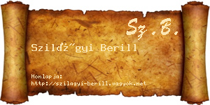 Szilágyi Berill névjegykártya
