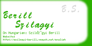 berill szilagyi business card